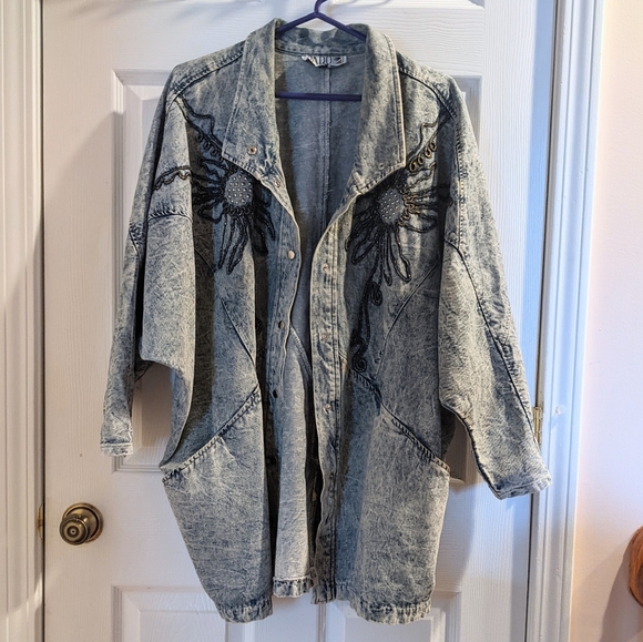 EUC VTG Pado CA Oversized Acid Wash Denim Jacket - Picture 1 of 9